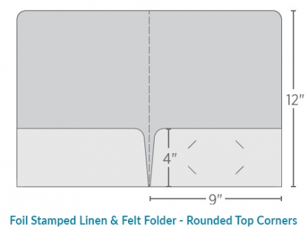 Linen & Felt Folders - 2 Pockets-Round Top