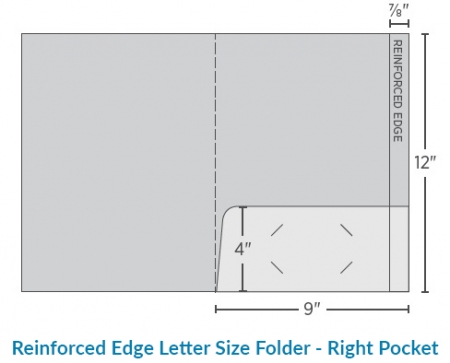 Reinforced 9" x 12" Folder-Right Pocket