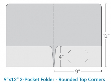 9"x 12" 2-Pocket Folder - Round Top
